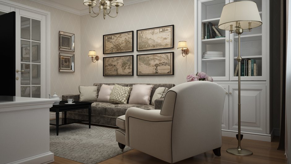 Американская классика в интерьере двухкомнатная квартира