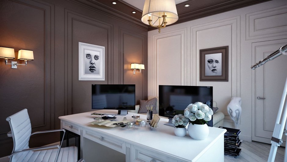 Кабинет в стиле американская классика