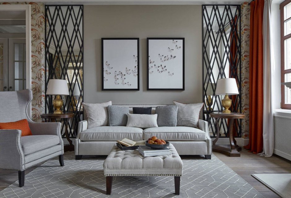 Интерьер гостиной в стиле американской классики