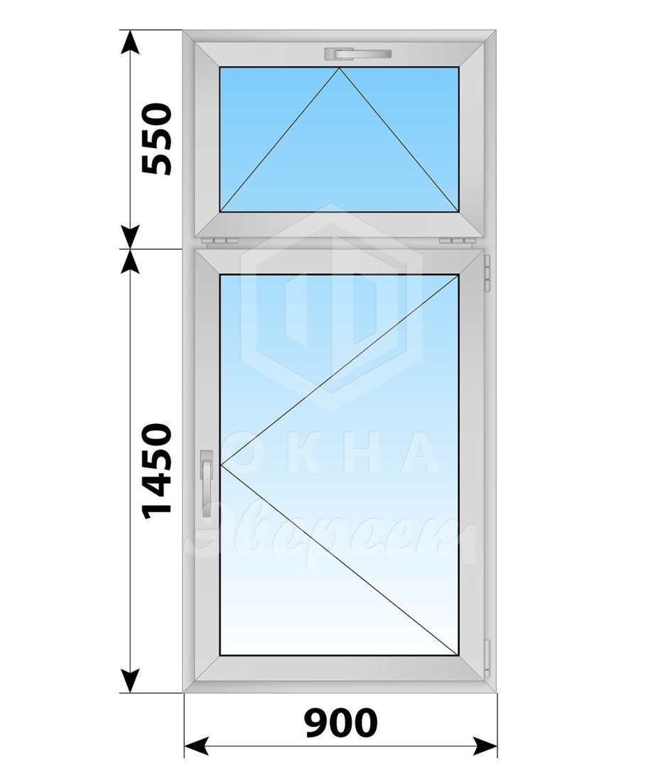 VEKA WHS Halo 500х700 мм откидная 1 створка фрамуга однокамерное