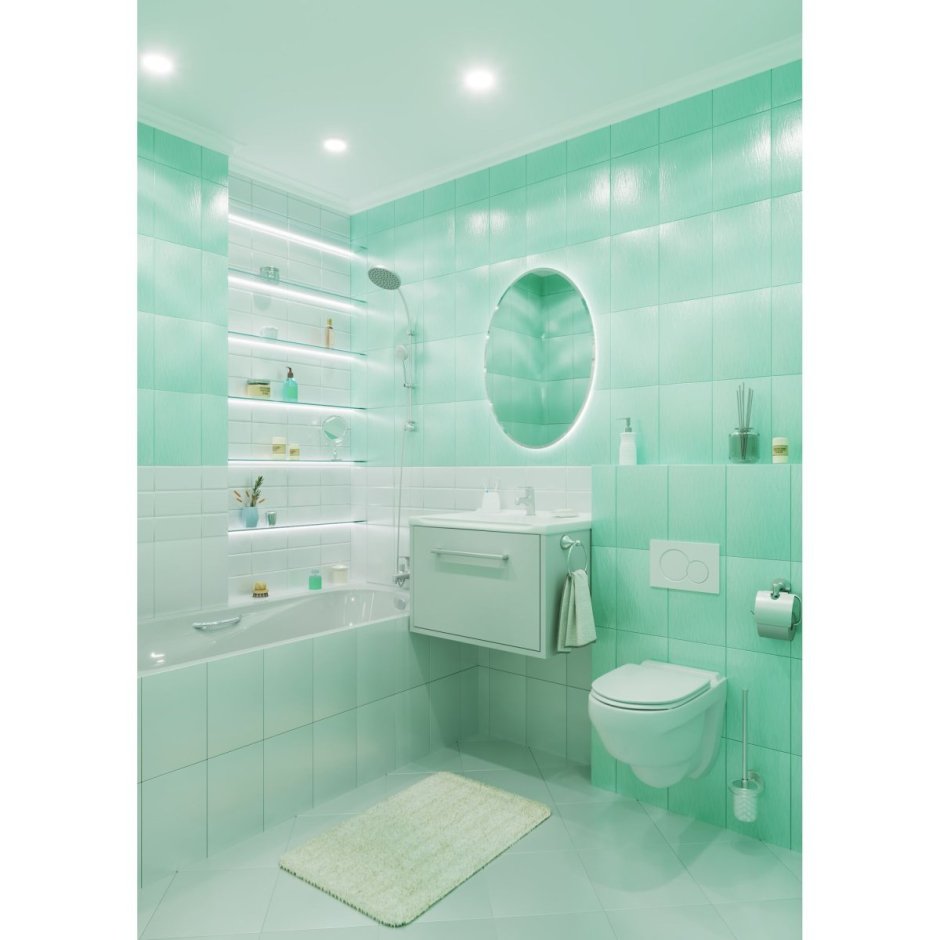 Плитка настенная «Metrotiles» 10х20 см 0.88 м2 цвет белый