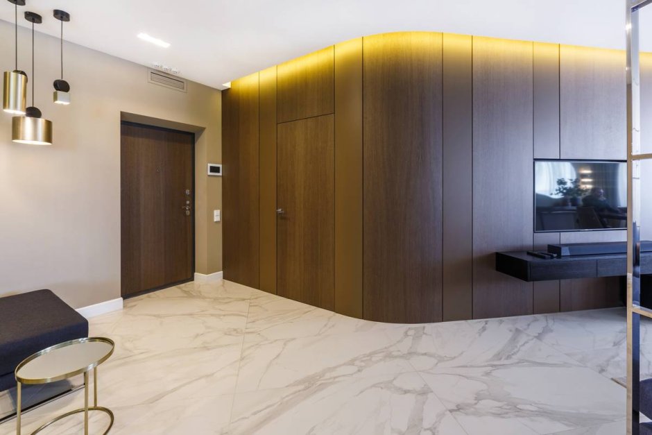 Стеновые панели шпон в интерьере квартиры