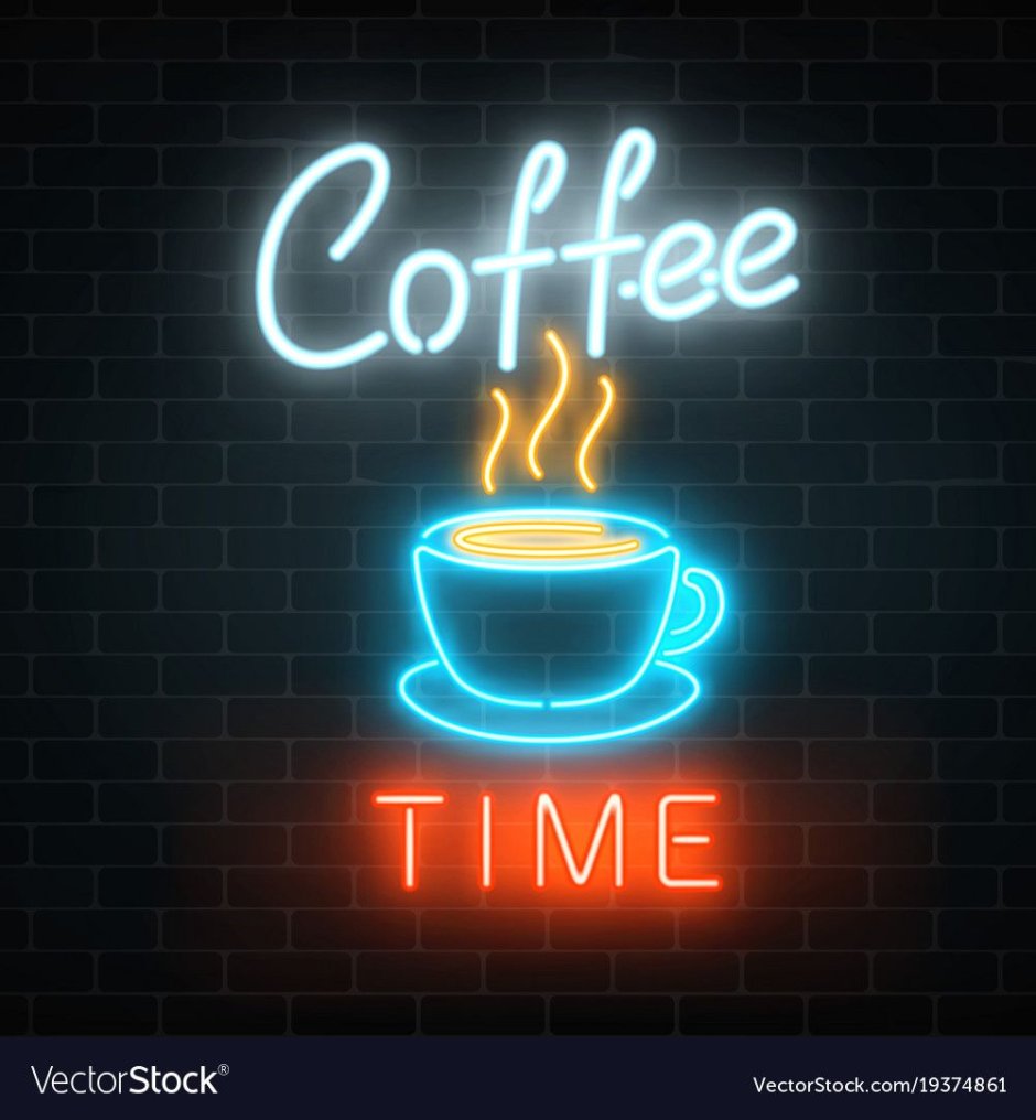 Неоновая вывеска Coffee time