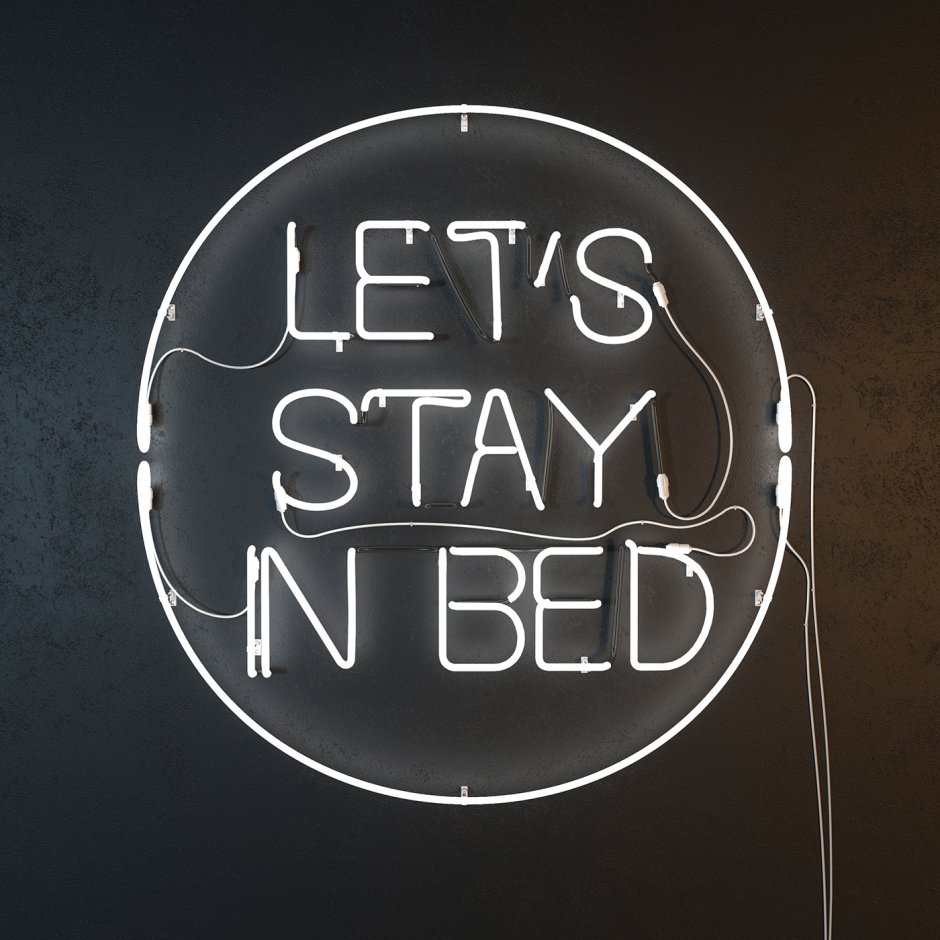 Неоновая вывеска Let's stay in Bed