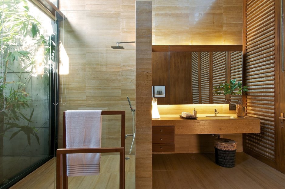 Ванная в бамбуковом стиле