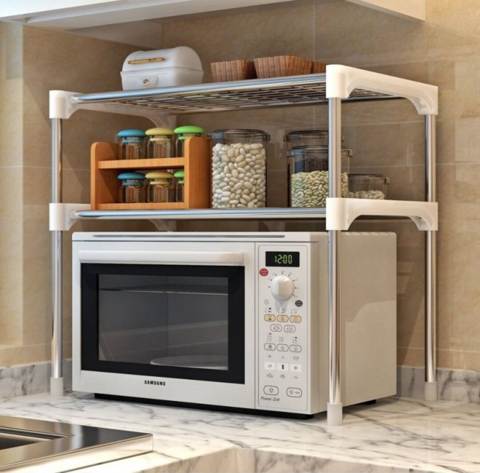 Полка кухонная для микроволновой печи lettbrin, 57 см х 30 см х 48 см