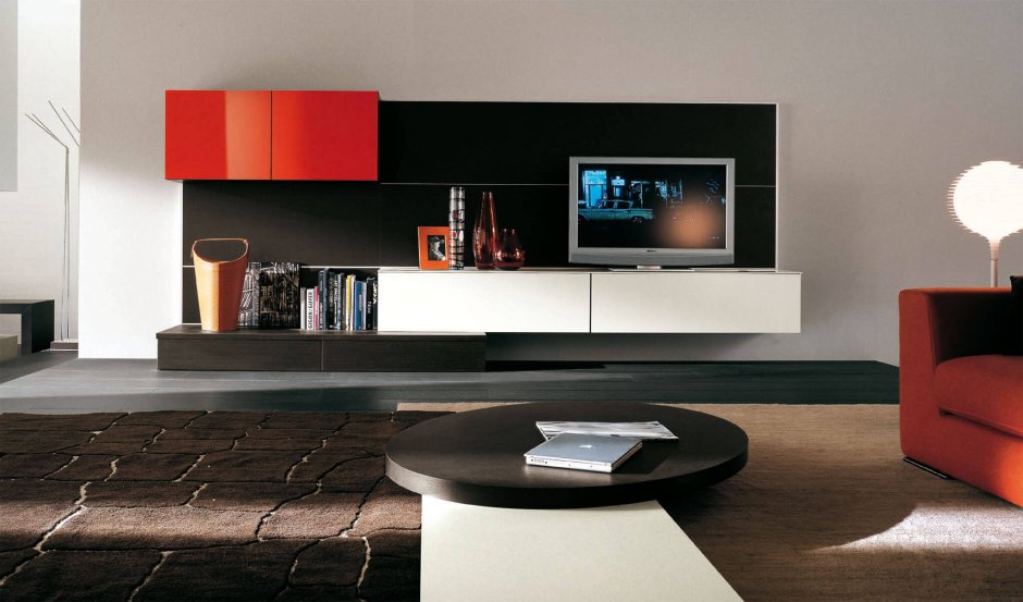 Стенка в гостиную в современном стиле под телевизор