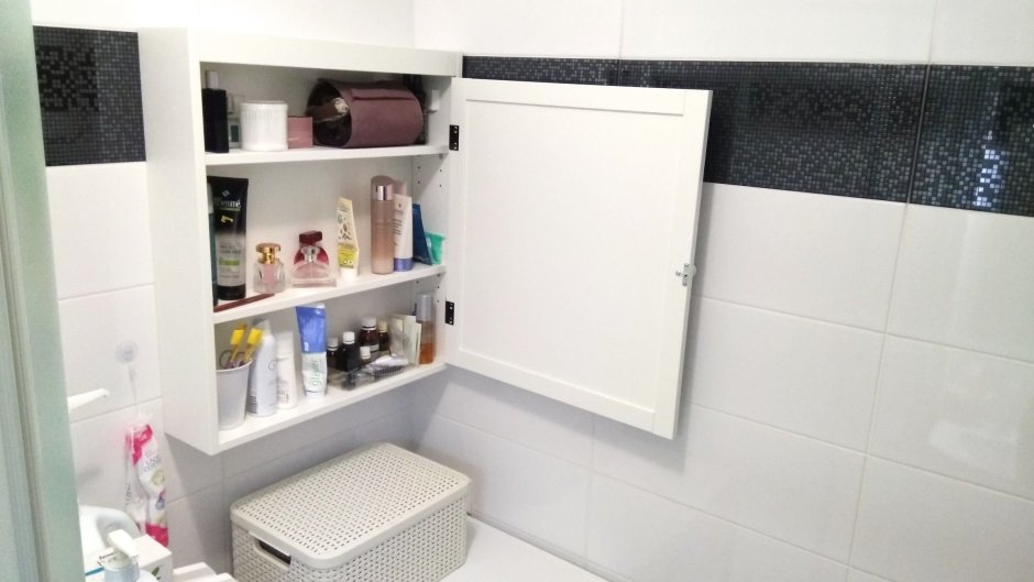 Шкаф в ванную комнату напольный с местом для стиральной машины