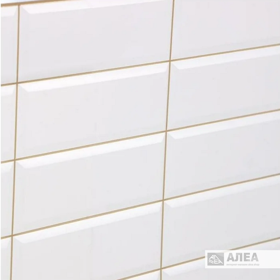 Панель ПВХ плитка белая розовый шов 955 480мм