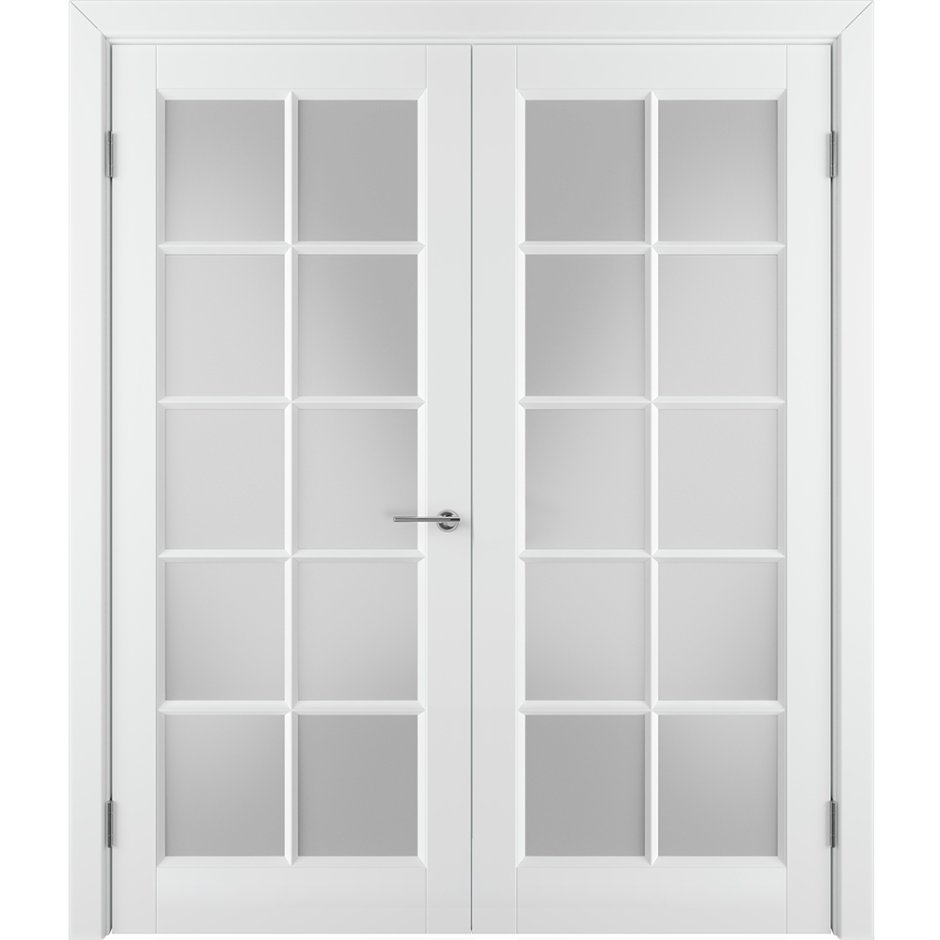 Межкомнатная дверь эмаль VFD glanta Polar белая остеклённая