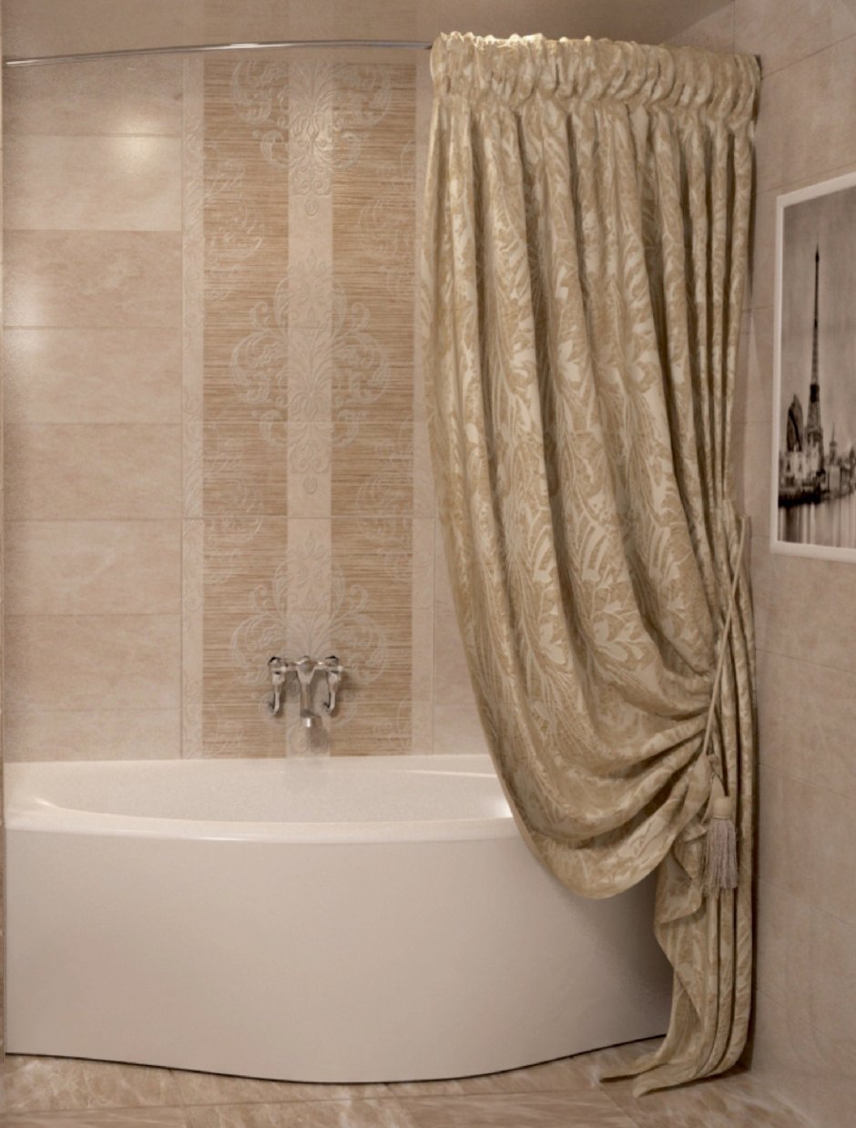 Штора для ванны Aima Design 200x240 бежевый