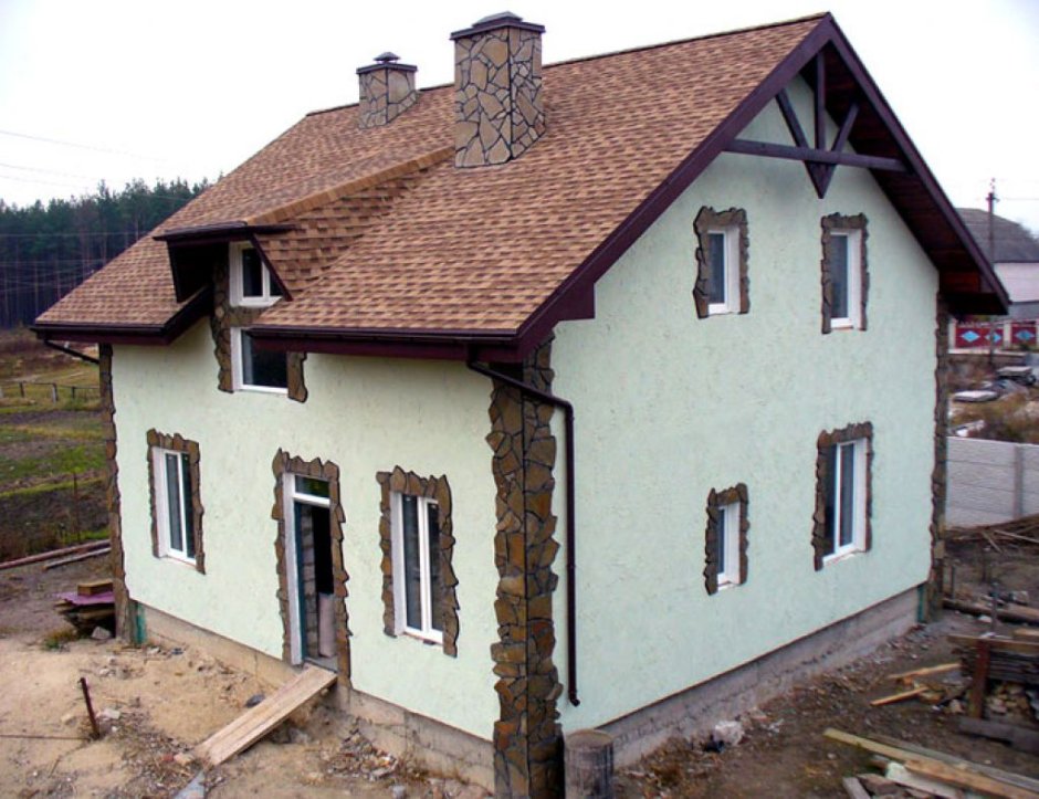 Мокрый фасад короед