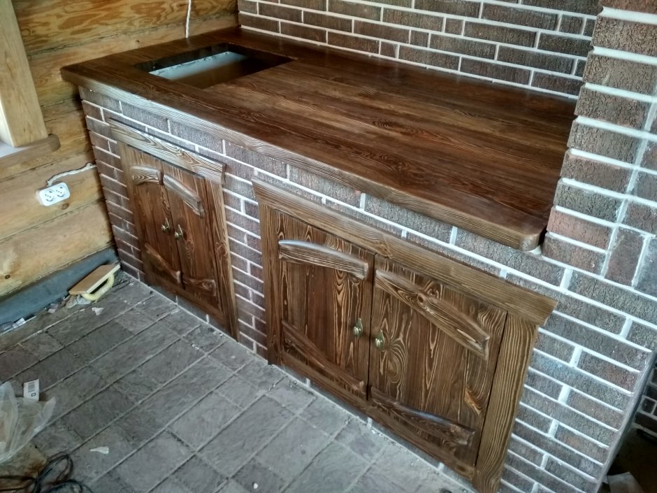 Столешница под состаренное дерево для кухни