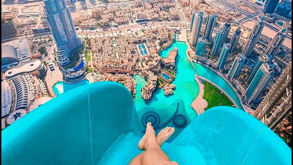 Дубай водные горки большие