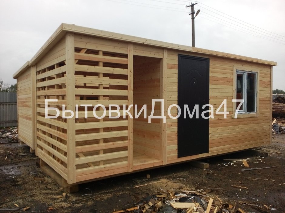 Хозблок с дровником 5х2 односкатный