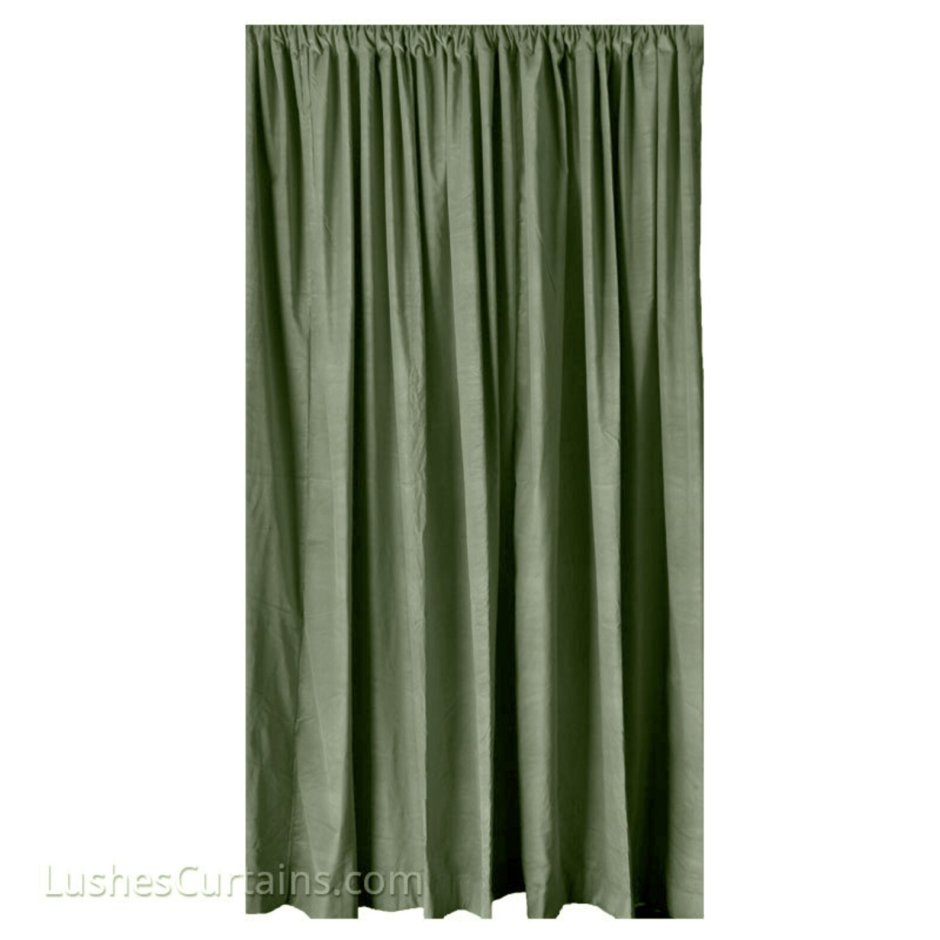 Зеленые велюровые шторы