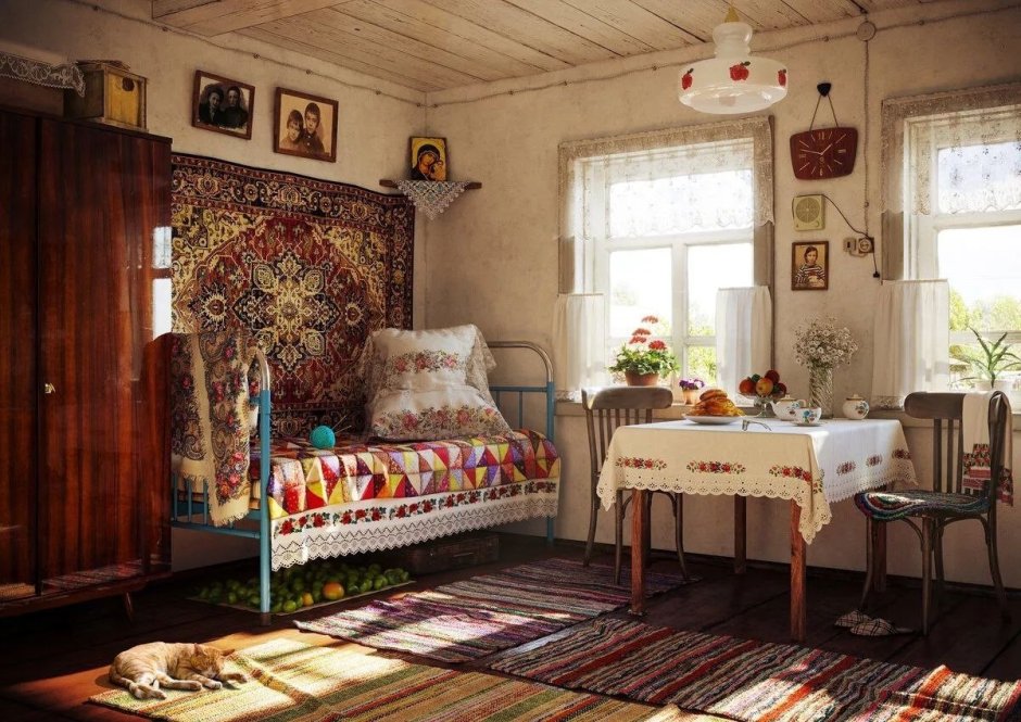 Деревенский дом интерьер