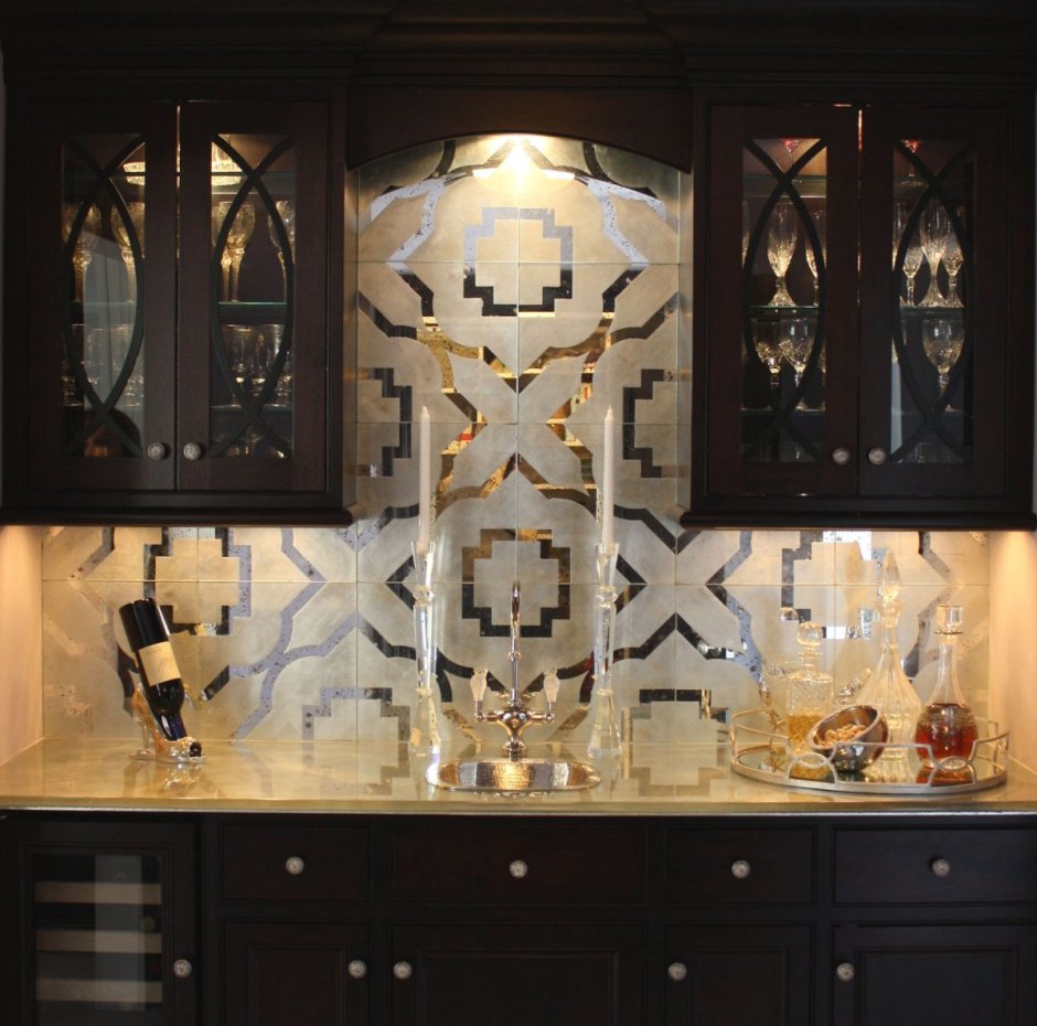 Зеркальное панно на кухонный фартук