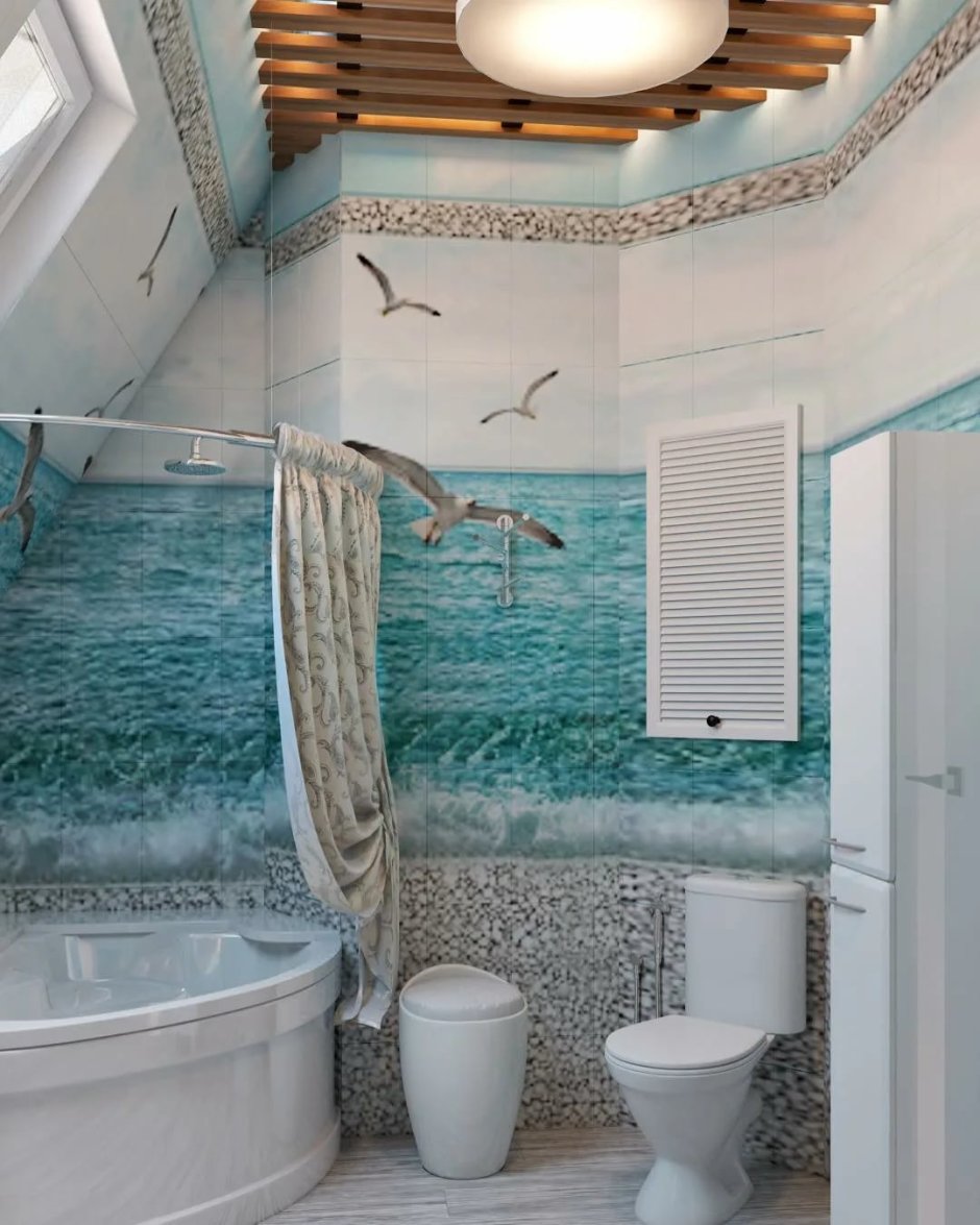 Интерьер ванных комнат в морском стиле