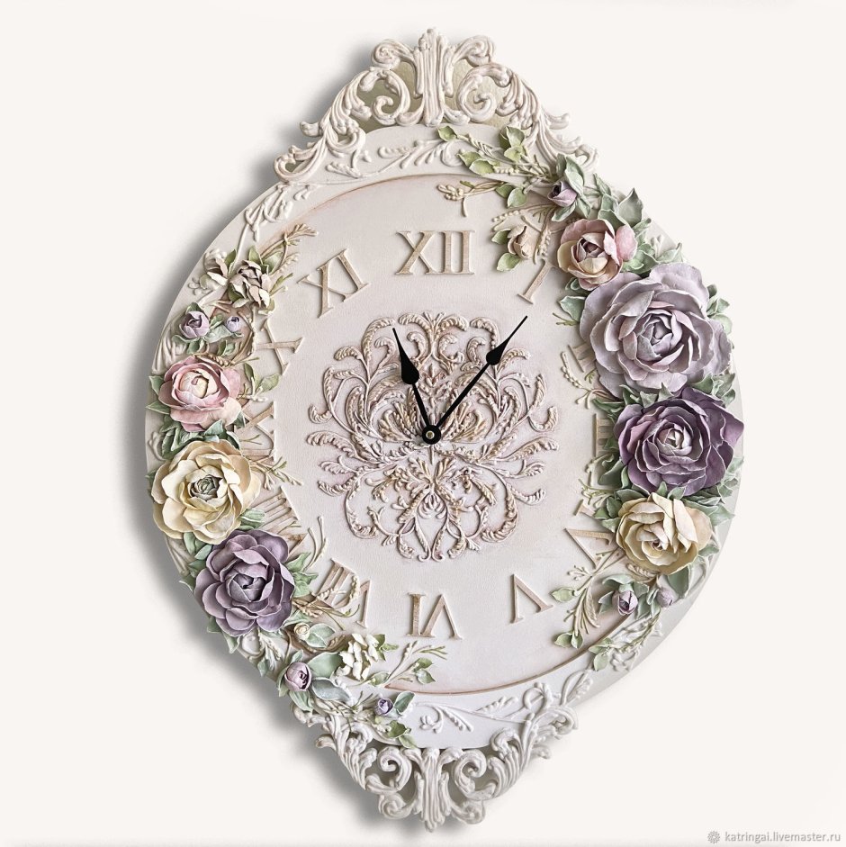2030-23 (10) Часы настенные "нежные розы"