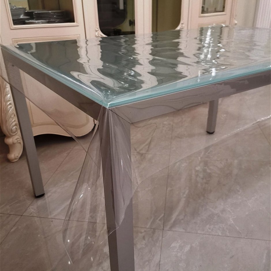 Гибкое стекло, скатерть прозрачная Soft Glass размер 120x80 см. 113325