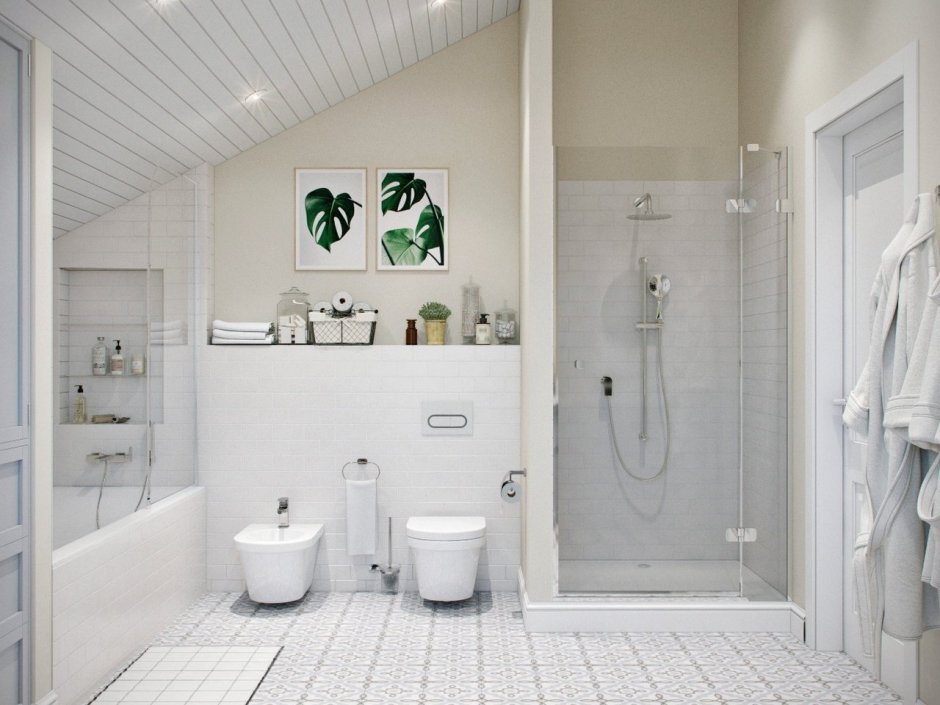 Скандинавский стиль в интерьере ванной