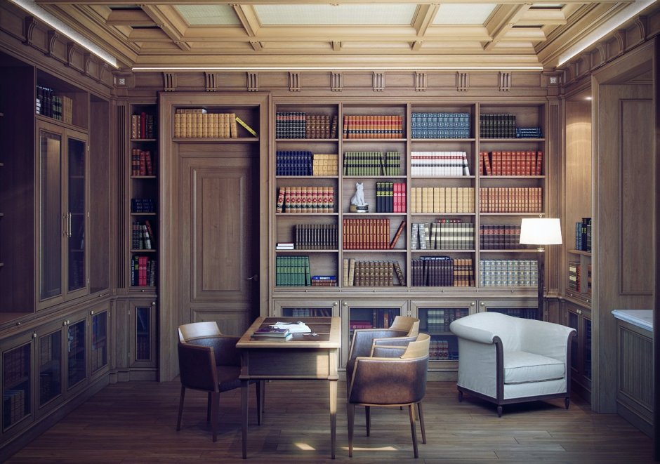 Комната с книжным шкафом