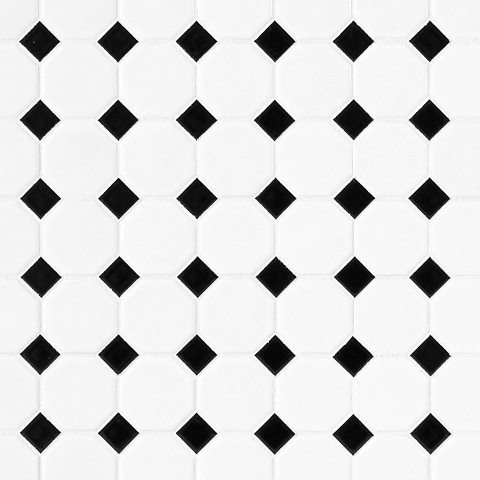 Плитка Octagon 10×10 белая с черным