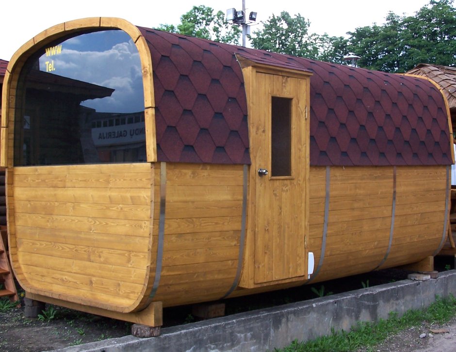 Баня бочка с окном