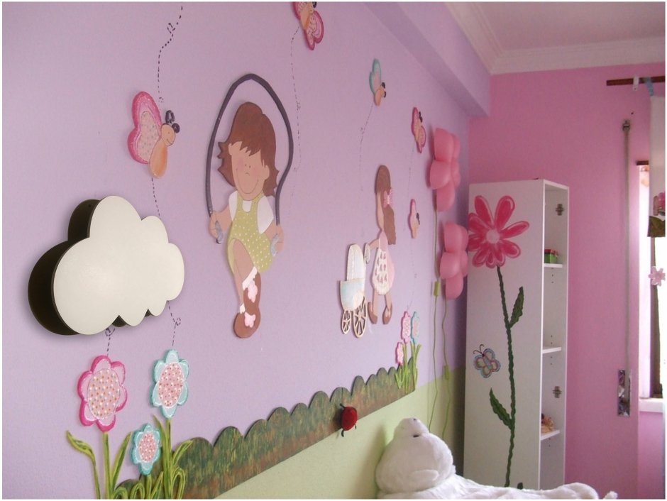 Украшение стен в детской комнате