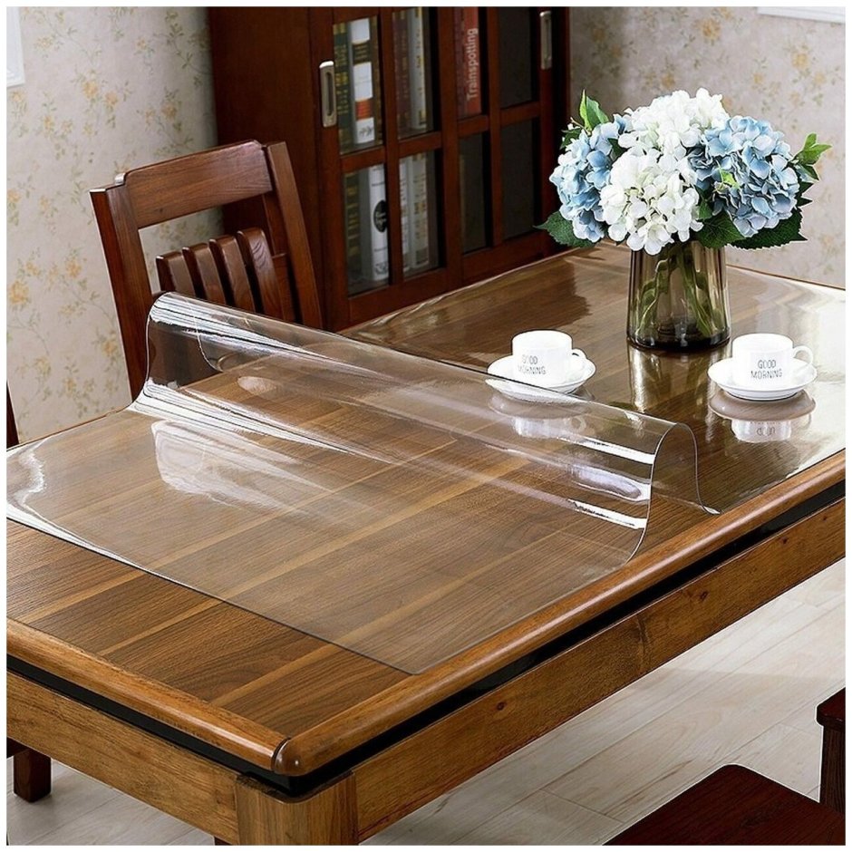 Гибкое стекло, скатерть прозрачная Soft Glass размер 120x80 см. 113325