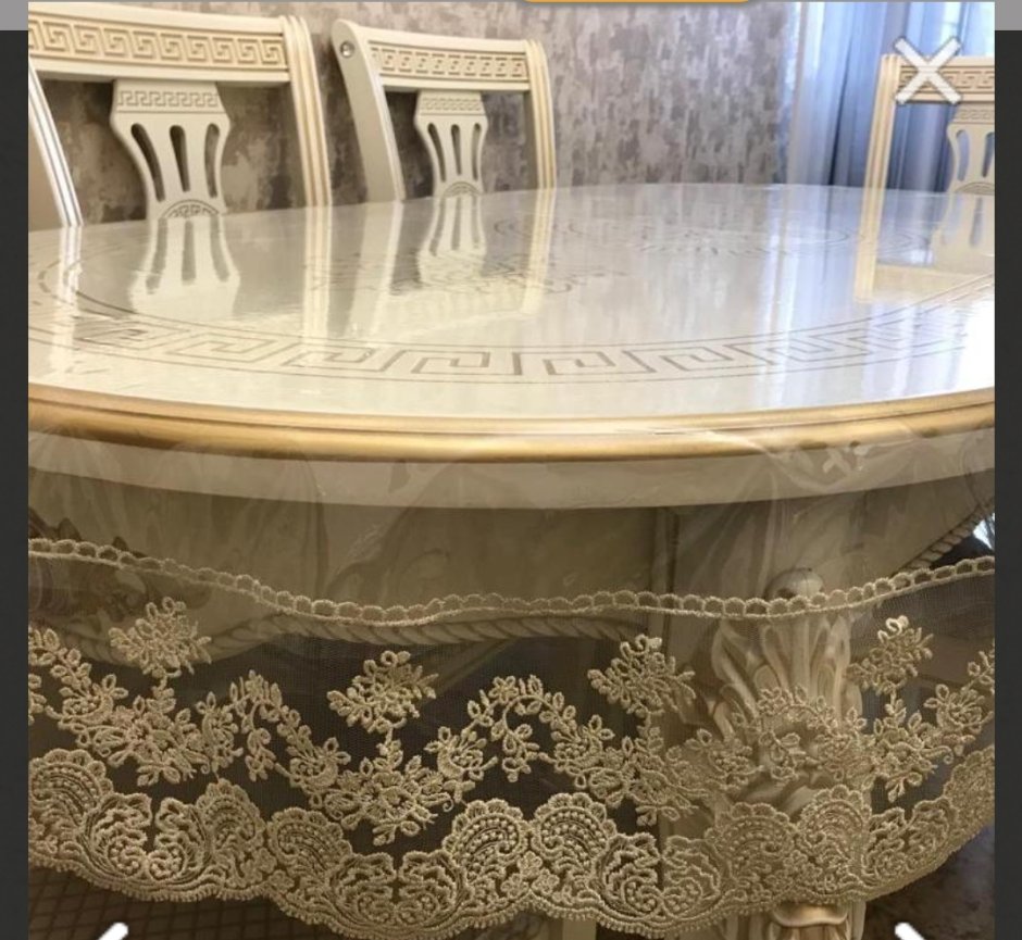 Скатерть прозрачная"жидкое стекло" (80*120см.) 10диз