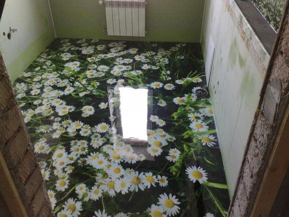 Наливные 3д полы Ромашка
