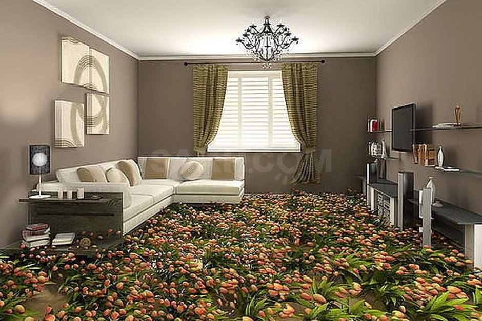 Интерьер гостиной в квартире 3d