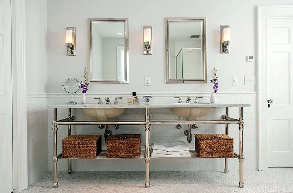 Зеркала в ванную на две раковины