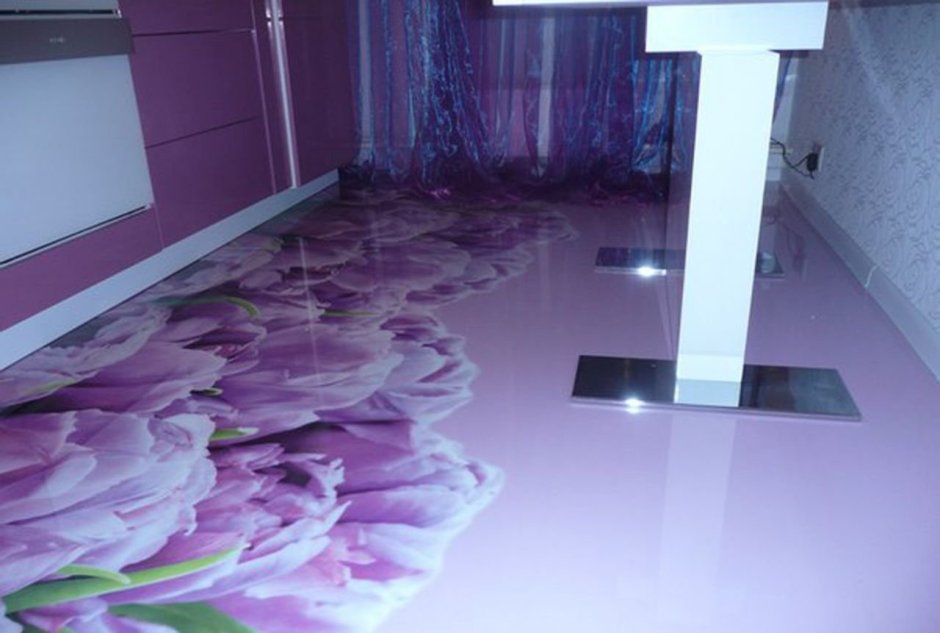 Наливной пол фиолетовый