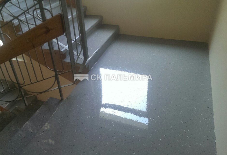 Наливной пол на ступени