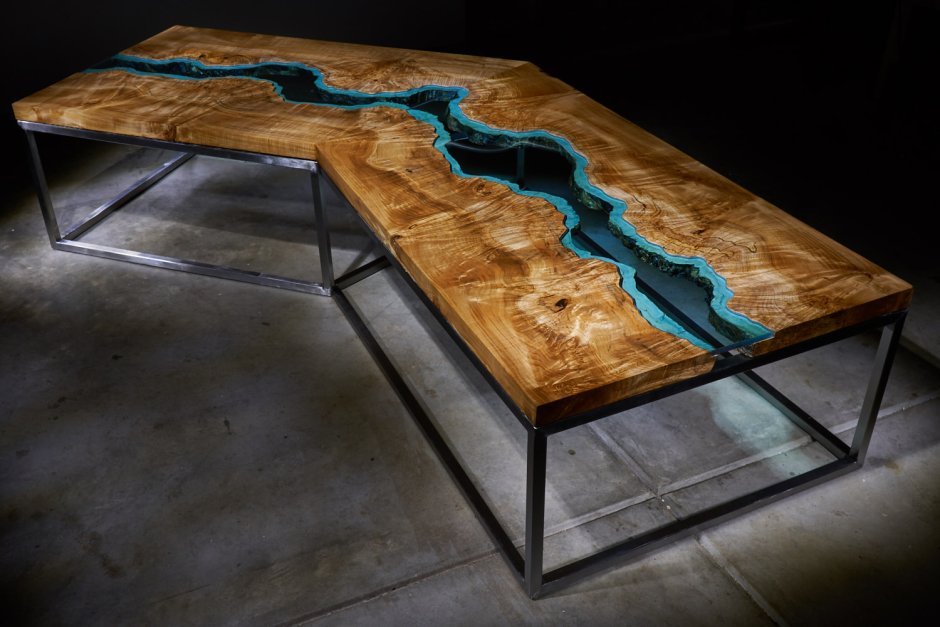 Epoxy Resin River Table. Мебель