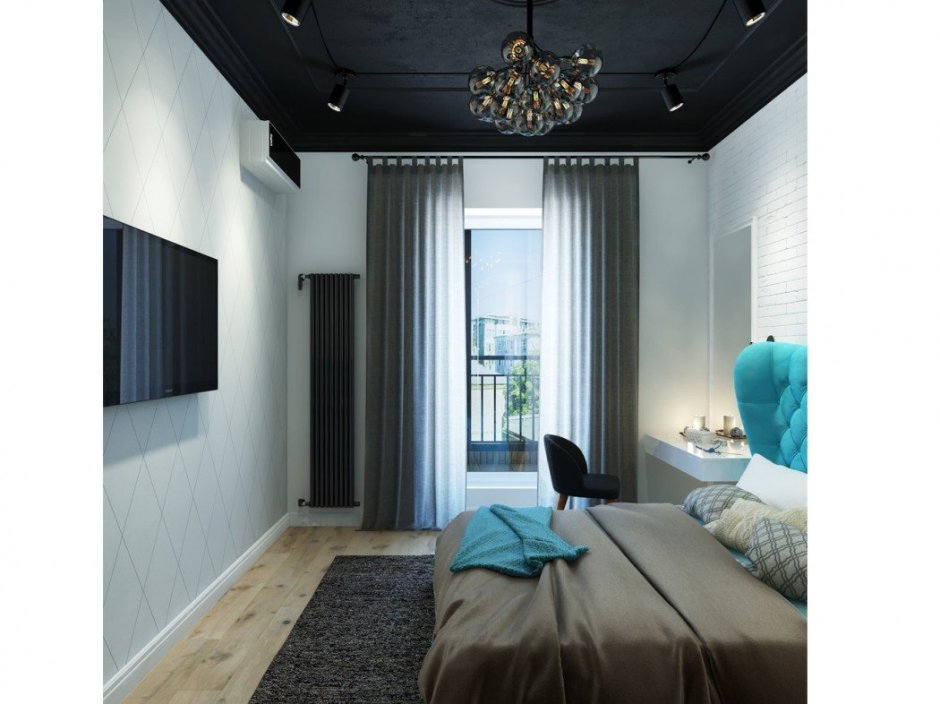 Чёрный потолок в интерьере