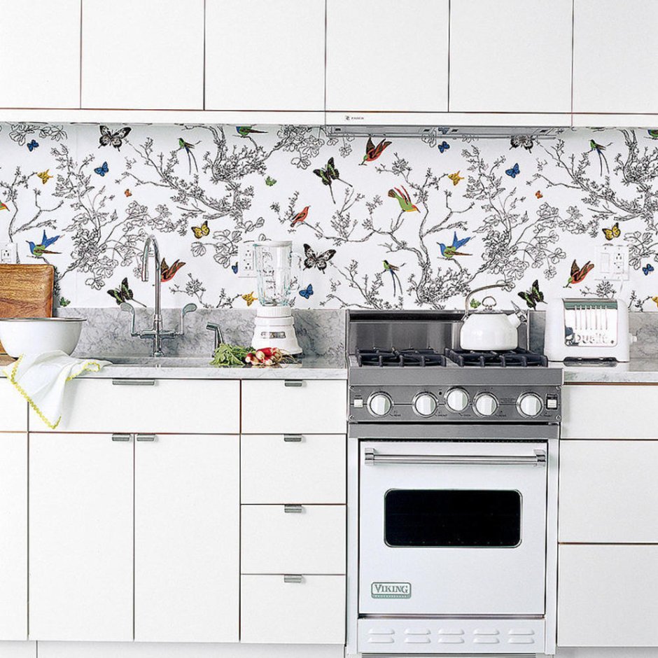 Плитка в цветочек для кухни