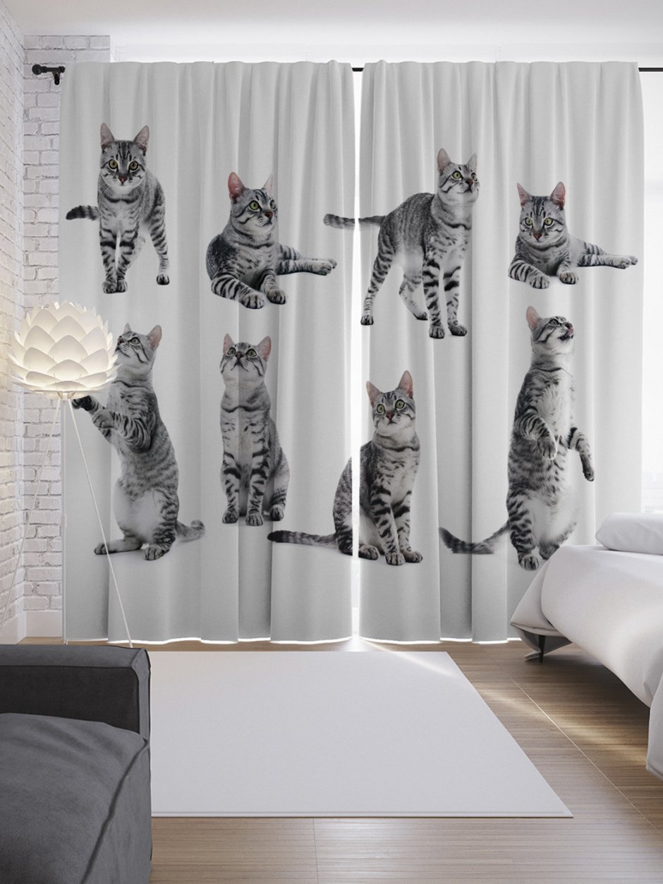 Шторы с кошками