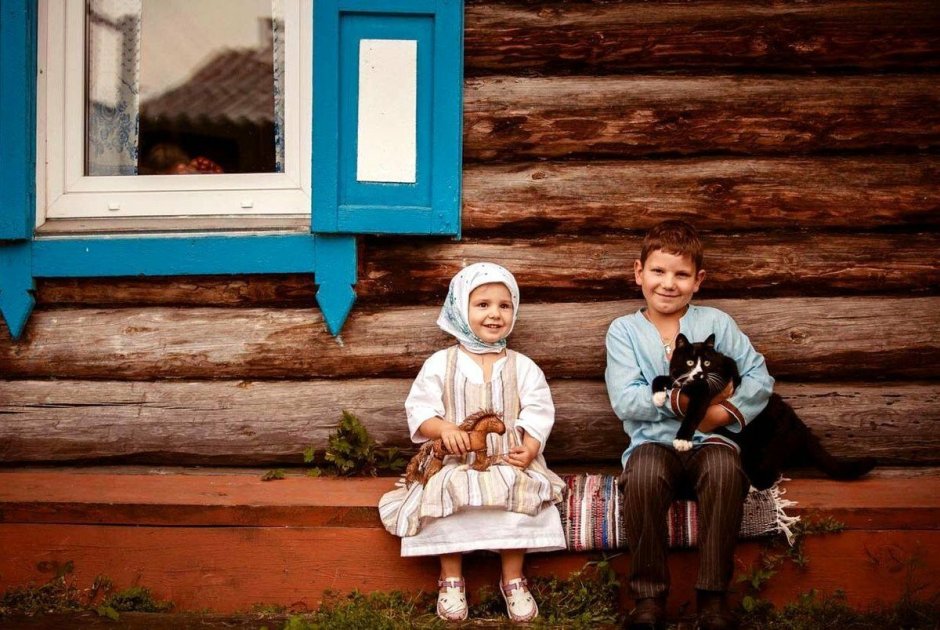 Семья в деревне