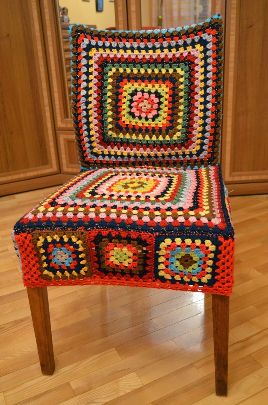 Бабушкин квадрат накидка на стул