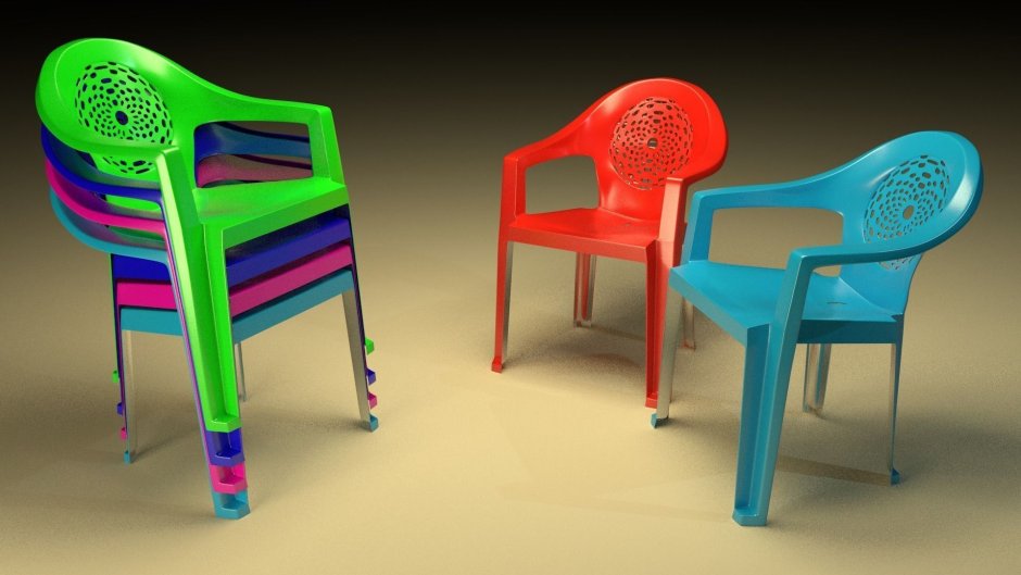 3d модель пластикового стула