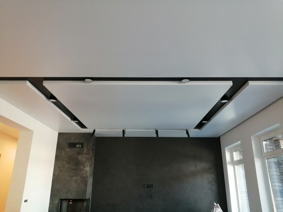 Двухуровневый потолок слот 80 с подсветкой