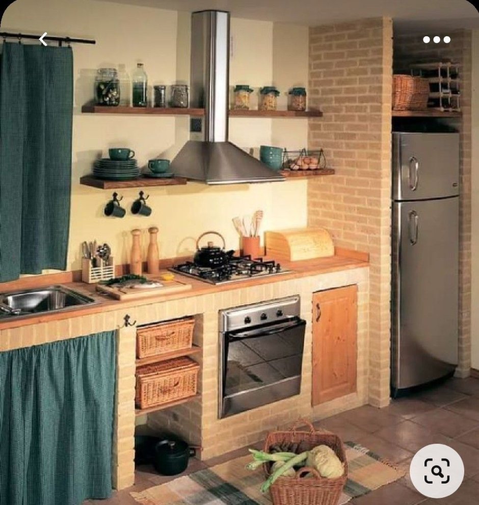 Кухонные шкафчики из кирпича