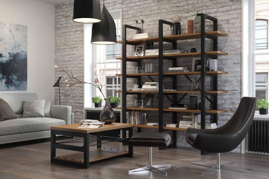 Стеллаж лофт Loft Wood Studio