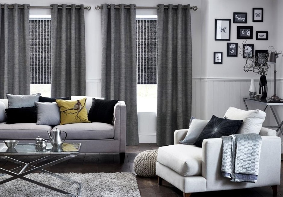 Шторы серые