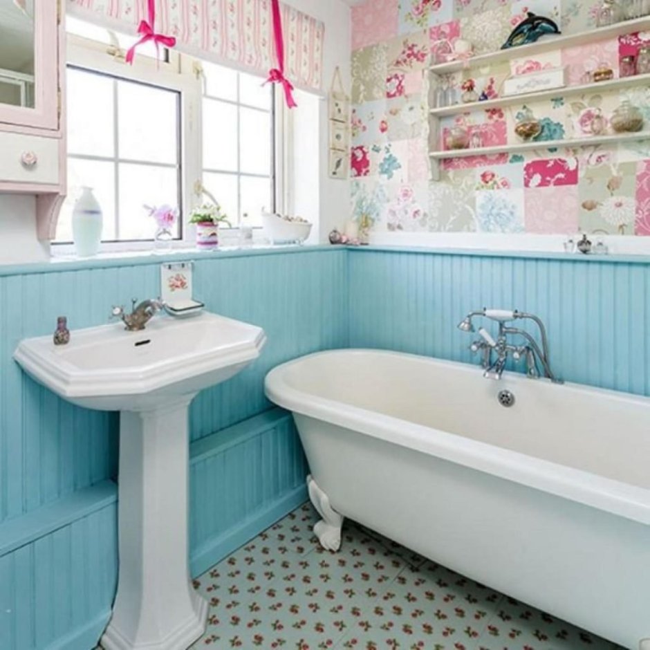 Стиль Shabby Chic ванная