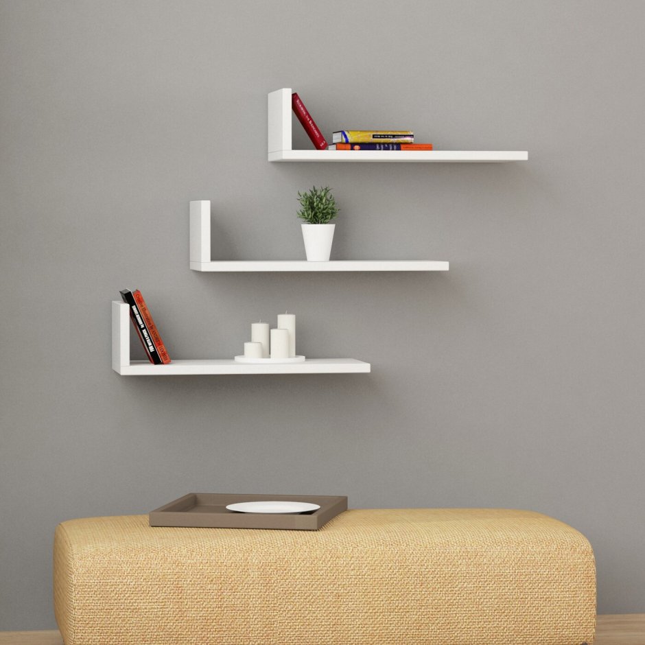 Полка "Wall Shelf-s (bas WL-001)" белая